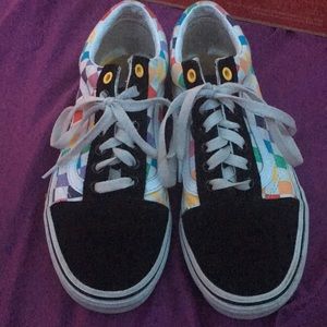 Old Skool Checkerboard Rainbow vans